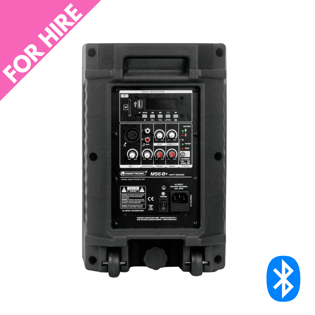 8" Battery Powered Party Speaker inc Bluetooth