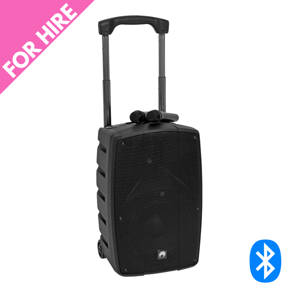 10" Battery Powered Speaker inc Bluetooth and 2 Handheld Mics
