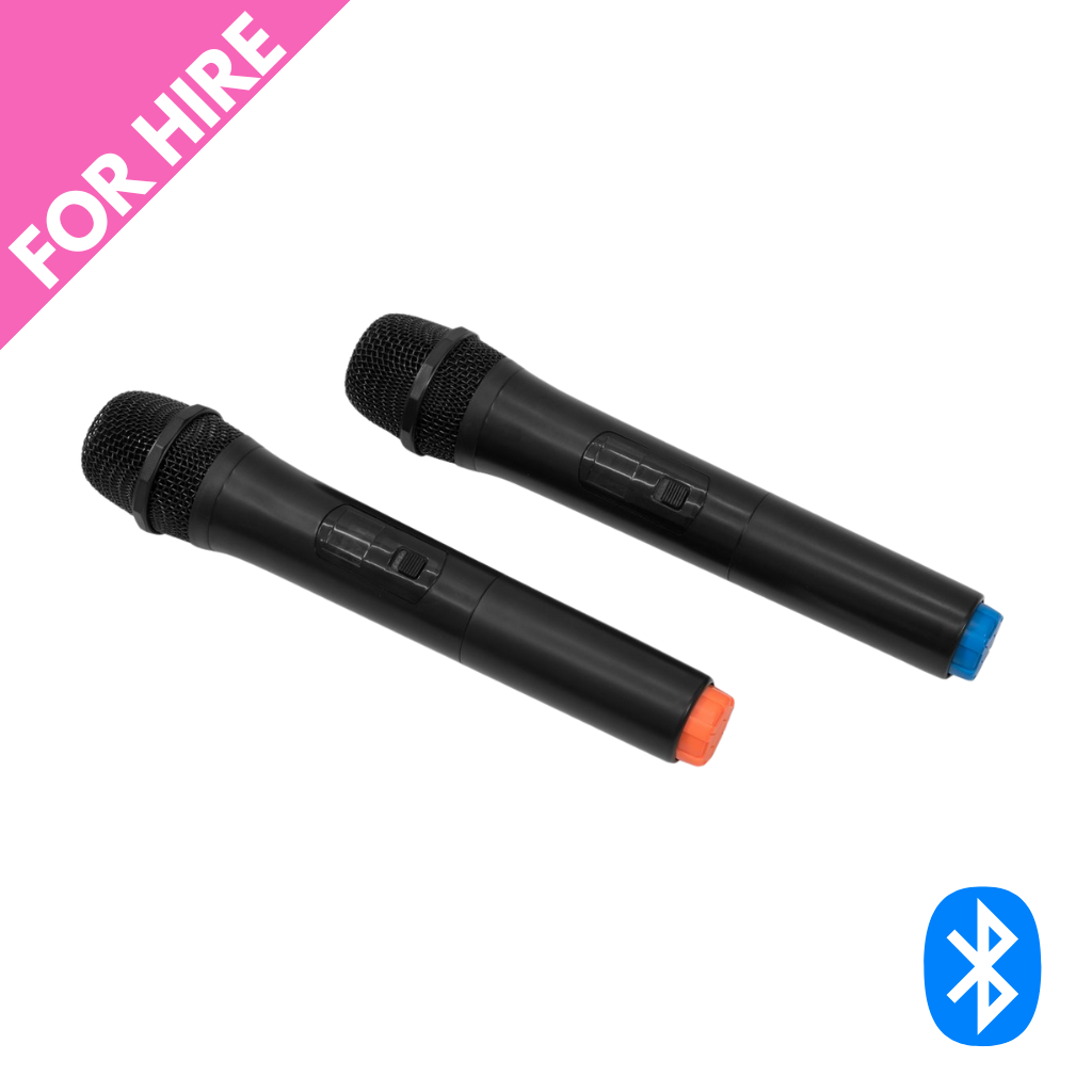 10" Battery Powered Speaker inc Bluetooth and 2 Handheld Mics