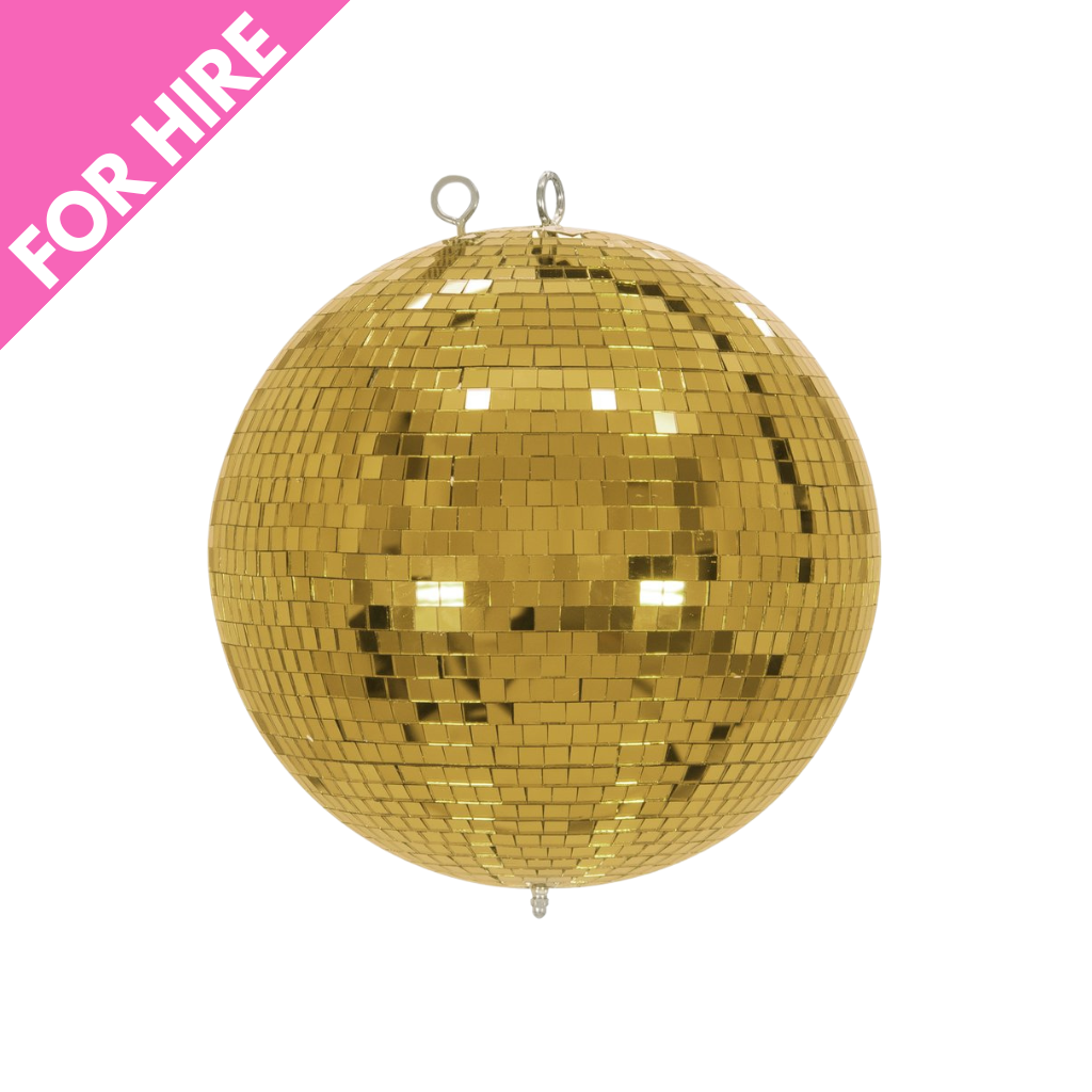 12" Motorised Mirror Ball inc Stand - Gold