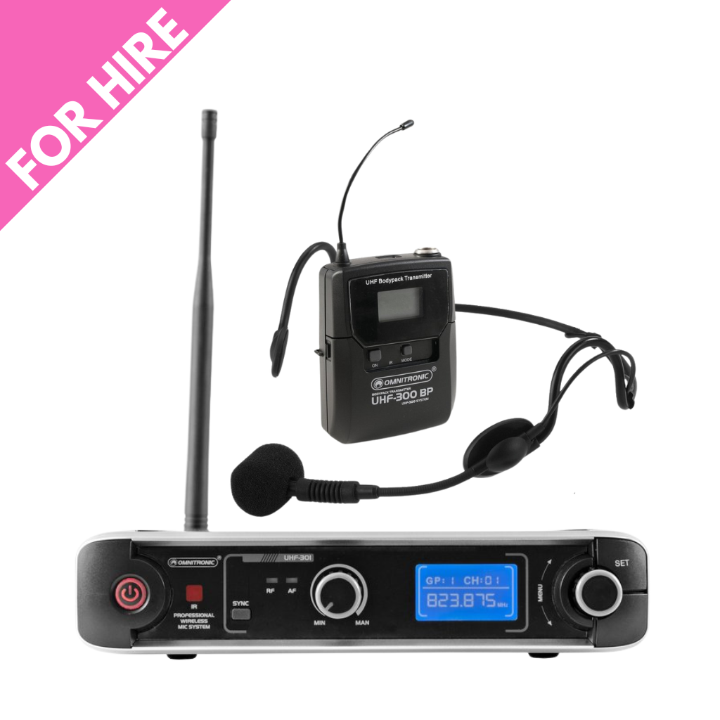1 Channel Radio Mic System - 1 Headset Mic – Epic Party Hire